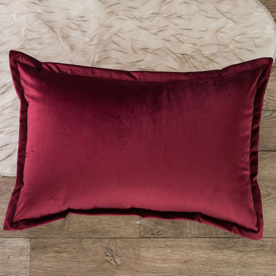 Teoran Velvet Sofa Cushion 10 Burgundy 30x50cm