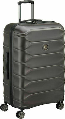 Delsey Meteor Large Travel Suitcase Hard Brown with 4 Wheels Height 78cm