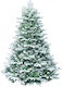 Flocked Plastic Snowy Christmas Green Tree with Metallic Base and Built in Branches H240cm