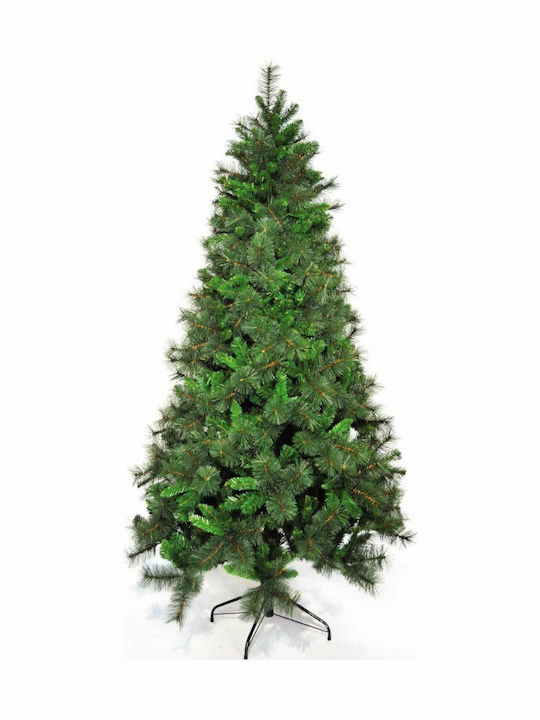 Kansas Christmas Green Tree with Metallic Base and Built in Branches H210cm