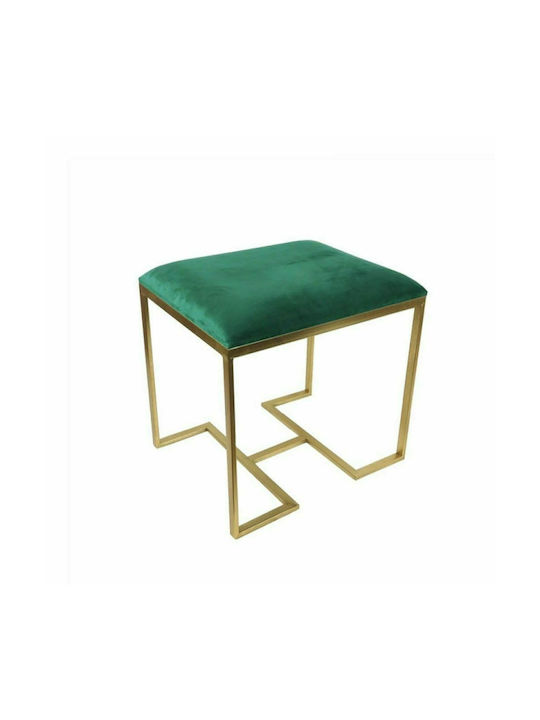 Stool For Living Room Upholstered with Velvet Green 38x45x46cm