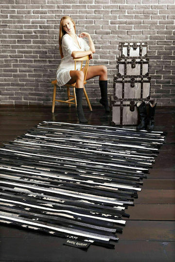Aslanis Home Senses 548 Teppich Rechteckig Leder Schwarz