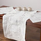 Silk Fashion Runner Cotton with Embroidery Set 3pcs 3279 White 40x110cm