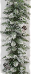 Zaros Weihnachtliche Girlande Plastik Γιρλάντα Evergreen με Λευκή Βαφή 270cm Weiß 270x30cm 1Stück