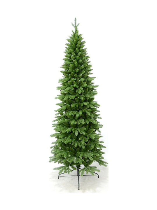 Pencil Christmas Slim Green Tree with Metallic Base H180cm