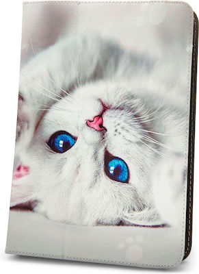 Cute Kitty Flip Cover Piele artificială Multicolor (Universal 10" - Universal 10") CUTC10
