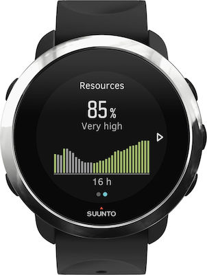 Suunto 3 Fitness Stainless Steel 43mm Waterproof Smartwatch with Heart Rate Monitor (Silver)