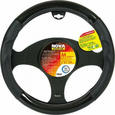 Lampa Car Steering Wheel Cover Nova with Diameter 37-39cm Synthetic Black L3312.4