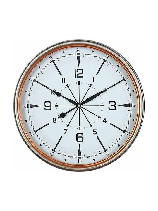 Zaros Wall Clock Wooden Copper Ø40cm