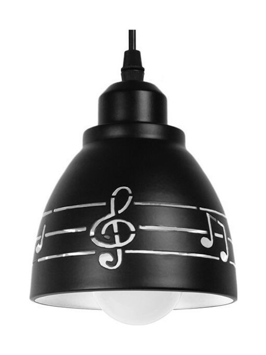GloboStar NOTA Hängende Deckenleuchte Einfaches Licht Glocke für Fassung E27 Schwarz