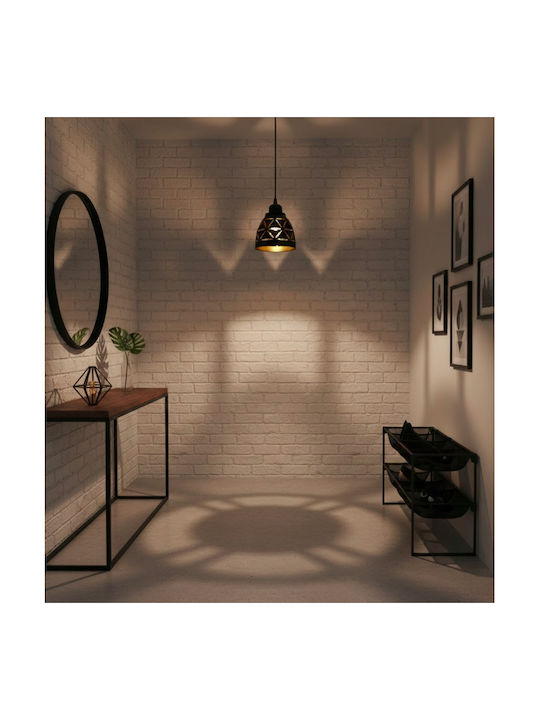 GloboStar Coolie Pendant Light Black Bell with Socket E27 13x13cm