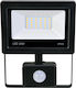 Powertech Waterproof LED Flood Light 20W Cold White with Motion Sensor IP44