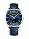 Curren Men's Watch 45mm Battery with Blue Leather Strap