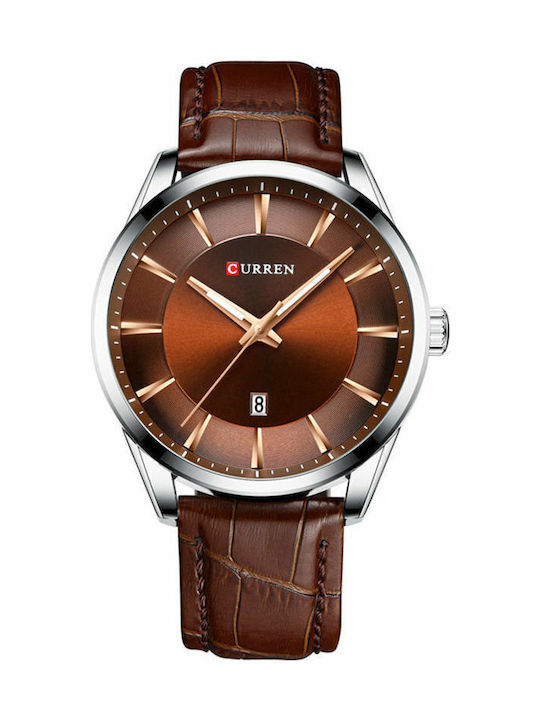 Curren Herrenuhr 45mm Batterie mit Lederarmband Brown
