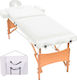 vidaXL Wooden Portable/Folding White Massage an...