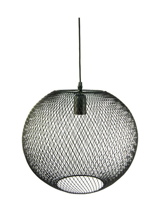 Fylliana Pendant Light Single-Light Grid for Socket E27 Black