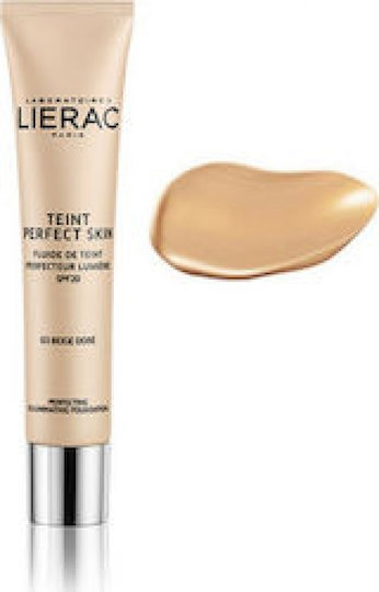 Lierac Teint Perfect Skin Perfecting Illuminating Foundation Machiaj lichid SPF20 03 Golden Beige 30ml