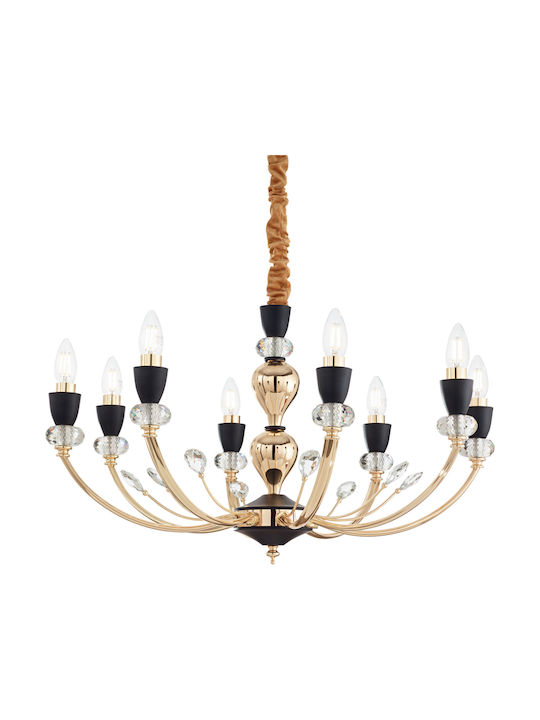 Ideal Lux Vanity SP8 Candelabru 8xE14 cu Lumânări Auriu 206622