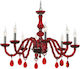 Violam Violam Candelabru 8xE14 cu Lumânări Roșu 530B-8L