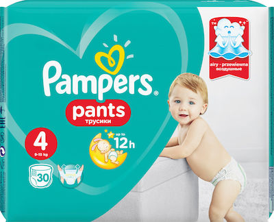 Pampers Pants Πάνες Βρακάκι No. 4 για 9-15kg 30τμχ