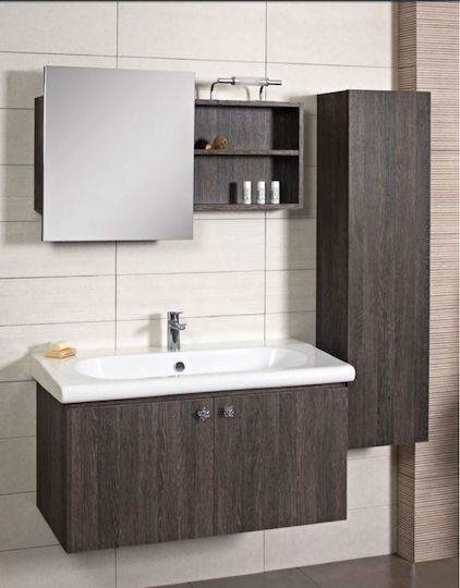 Adamidis Master 103 Waschtisch mit Waschbecken L99.5xB43xH48cm White Mali