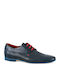 Damiani 525 Men's Leather Casual Shoes Blue / Red