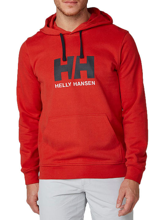 Herren Sweatshirt Jacke mit Kapuze und Taschen Rot
