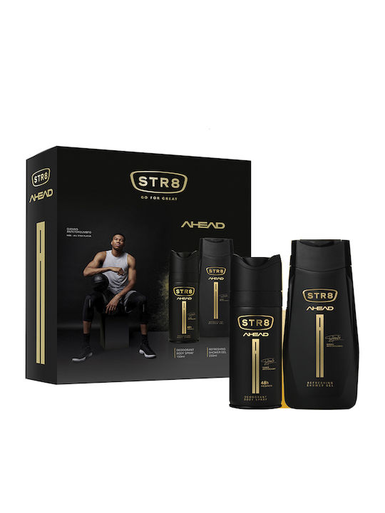 STR8 Giannis Antetokounmpo MVP2019 Ahead Комплект за грижа за кожата за Почистване на тялото STR8 Giannis Antetokounmpo MVP2019 Ahead Комплект за грижа за кожата за Почистване на тялото