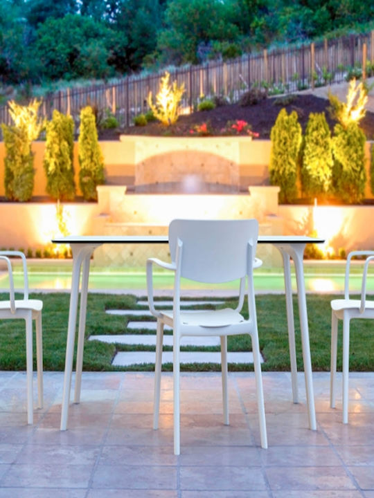 Outdoor-Stuhl Polypropylen Lisa White 54x53x82εκ.