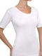 Women's Short Sleeve Woolen T-Shirt White