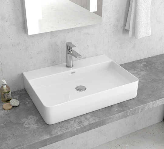 Karag LT 2173 Επικαθήμενος Νιπτήρας Πορσελάνης 60x42x12cm Λευκός