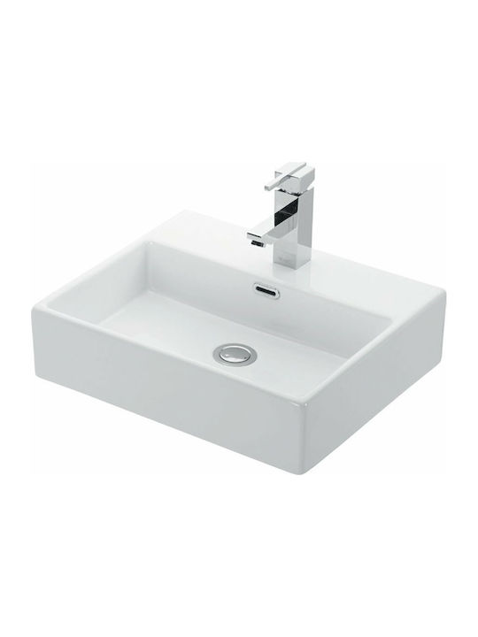 Karag Daphne Wall Mounted Wall-mounted Sink Porcelain 50x42x14cm White