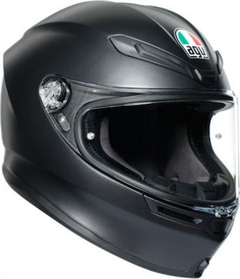 AGV K6 Matt Black Κράνος Μηχανής Full Face 1220gr με Pinlock