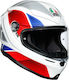 AGV K6 Full Face Helmet with Pinlock 1220gr Hyphen White/Red/Blue 216301A2MY003004