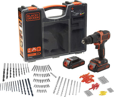 Black & Decker Șurubelniță cu percuție Mașină de găurit Baterie 18V 2x1.5Ah