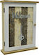 Ankor Wooden Wall Key Holder Welcome Natural-White 6 Hooks 22x6.5x29.5cm