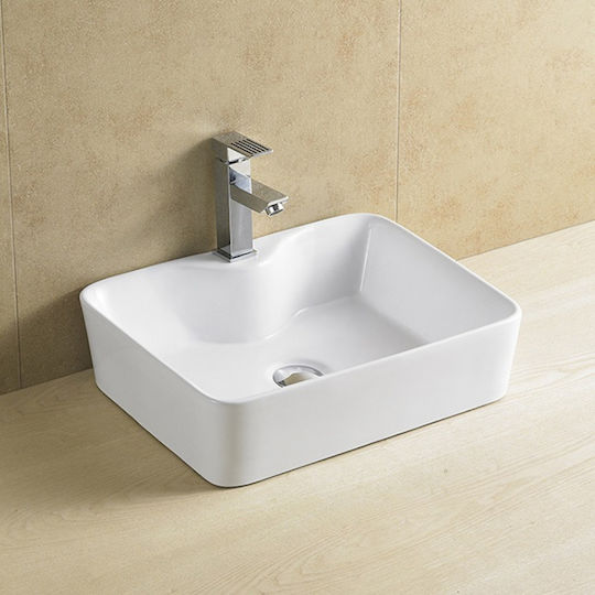 Gloria Dolce Επικαθήμενος Νιπτήρας Πορσελάνης 49x38x13cm Λευκός