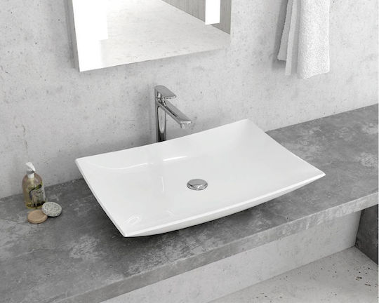 Karag LT 1018 Επικαθήμενος Νιπτήρας Πορσελάνης 60x39x10cm Λευκός
