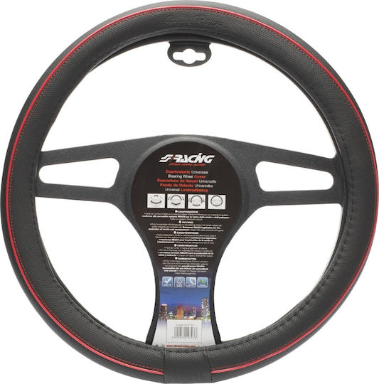 Simoni Racing Κάλυμμα Τιμονιού Αυτοκινήτου Speed με Διάμετρο 37-39εκ. από Δερματίνη Μαύρο