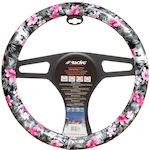 Simoni Racing Car Steering Wheel Cover Flowers with Diameter 37-39cm Leatherette Multicolour