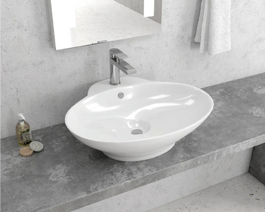 Karag Countertop Sink Porcelain 61x50x20cm White