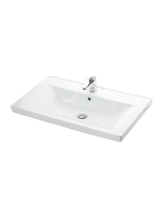 Karag Sava Wall Mounted Wall-mounted Sink Porcelain 80x46x16.5cm White