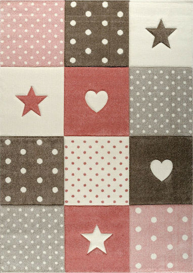 Tzikas Carpets 20339-755 Kinder Teppich Herzen Rosa 133x190cm Dicke 13mm