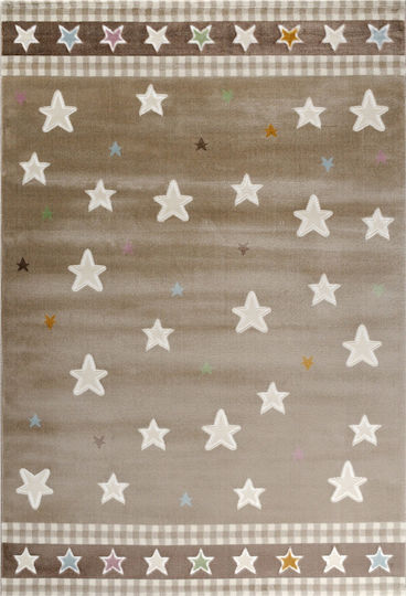 Tzikas Carpets 31768-071 Kinder Teppich Sterne Braun 133x190cm Dicke 11mm