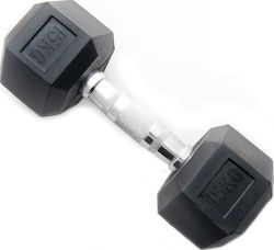 Ruilin Rubber Hexagon Dumbbell 1 x 15kg