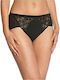 Chic Midi High-waisted Women's Slip with Lace Black