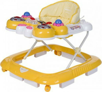 Kikka Boo Butterfly Baby Walker with Music for 6+ Months Yellow