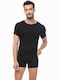 Minerva 90-10635 Men's Undershirt Short-sleeved in Black Color 90-10635-045