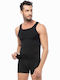 Minerva 90-10481 Men's Sleeveless Undershirt Black