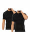 Men's Undershirts Short-sleeved in Black Color 2Pack